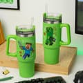 Miniatyrbild 4 av 5: Minecraft Grön 900 ml Isolerad Mugg med Sugrör, Paladone