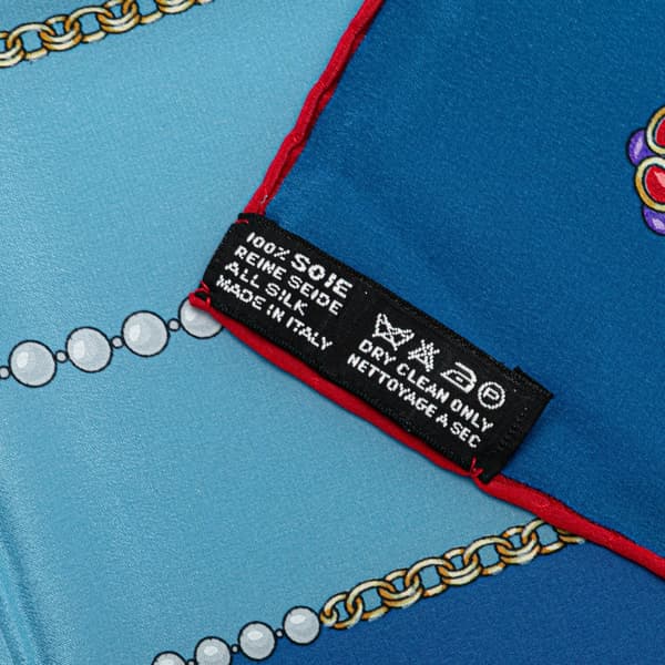 Pre-owned Chanel Jewelry Print Silk Scarf Blue