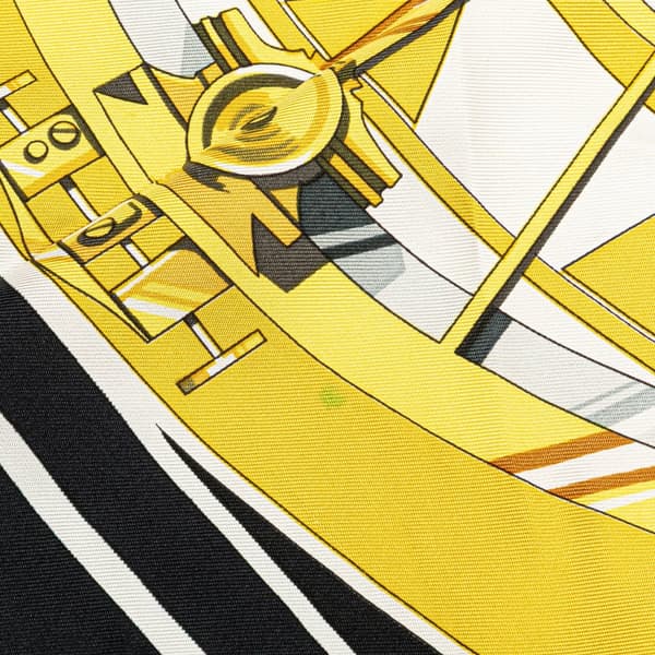 Pre-owned Hermès Sextants Silk Scarf Black