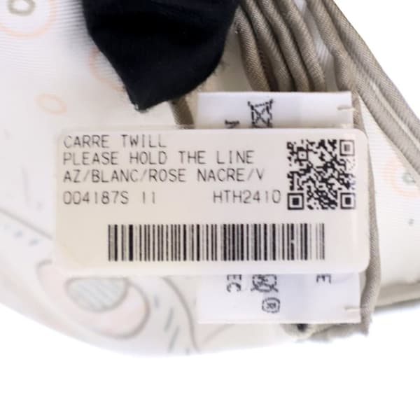 Pre-owned Hermès Please Hold The Line Silk Scarf White