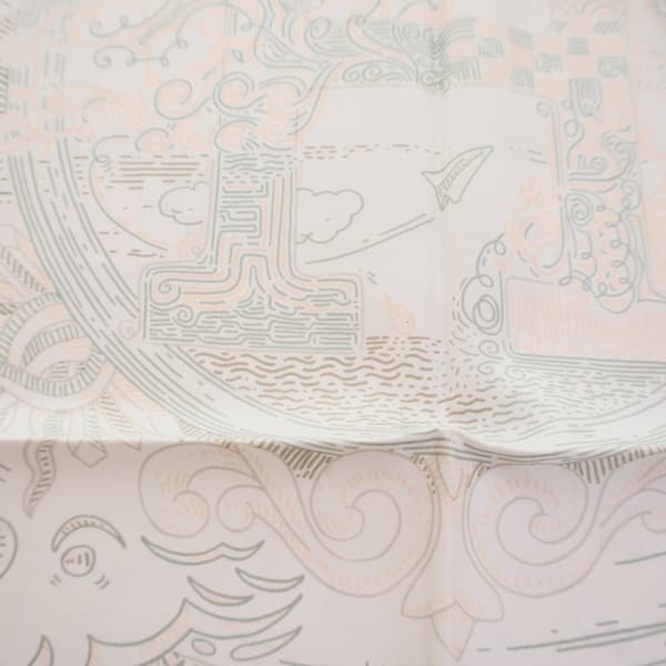 Pre-owned Hermès Please Hold The Line Silk Scarf White