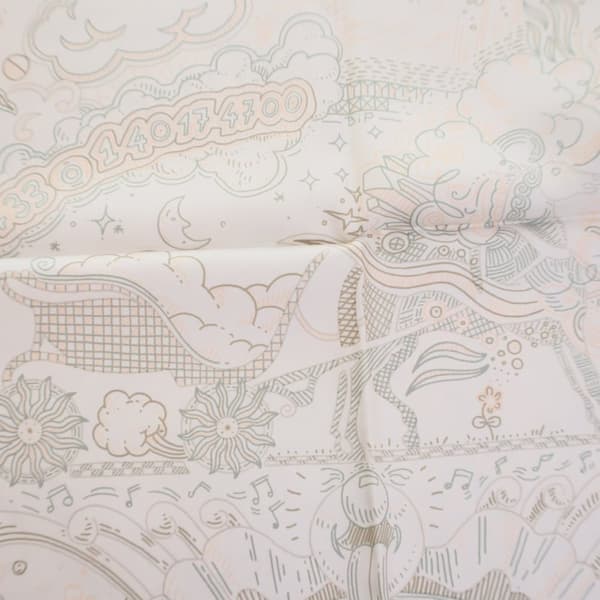 Pre-owned Hermès Please Hold The Line Silk Scarf White