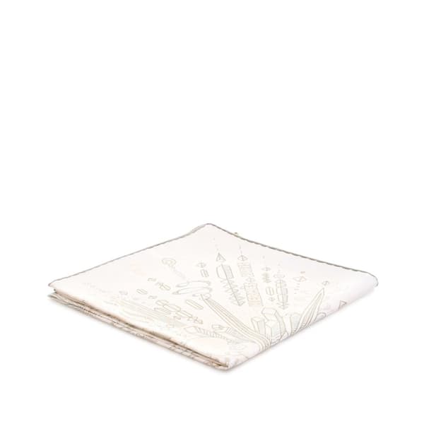 Pre-owned Hermès Please Hold The Line Silk Scarf White