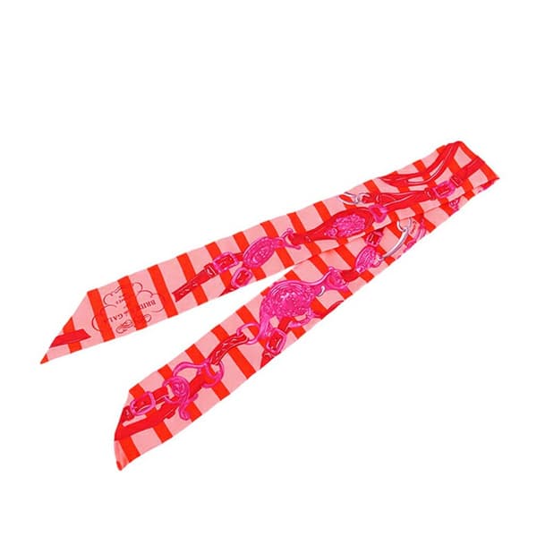 Pre-owned Hermès Brides De Gala Bayaderes Twilly Silk Scarf Pink