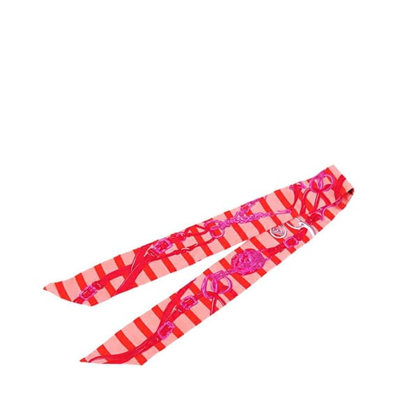 Pre-owned Hermès Brides De Gala Bayaderes Twilly Silk Scarf Pink