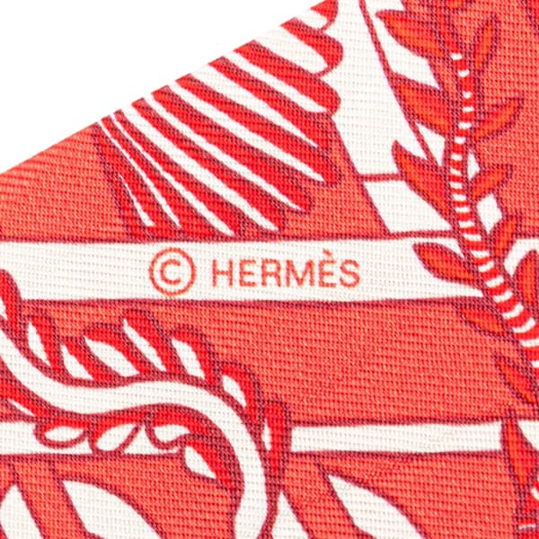Pre-owned Hermès Animapolis Silk Twilly Scarf Red