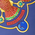 Miniatyrbild 2 av 5: Pre-owned Hermès Scarabees Et Pectoraux Silk Scarf Blue