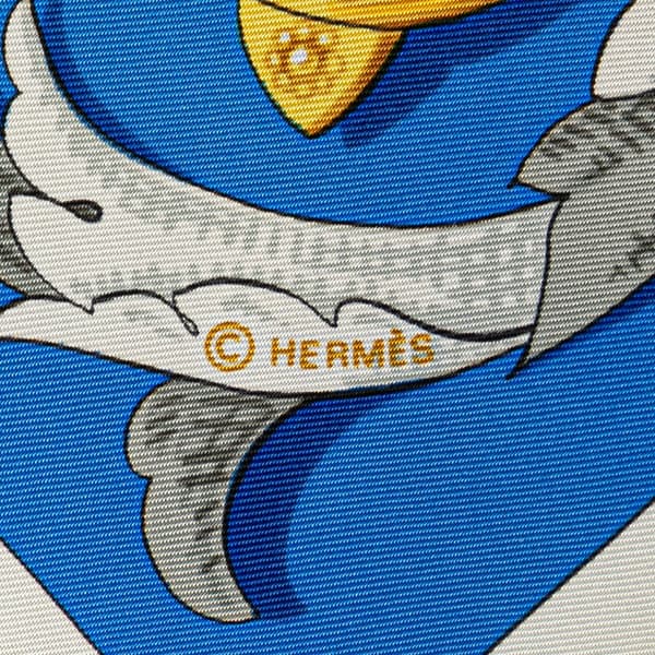 Pre-owned Hermès Le Mors A La Conetable Silk Scarf Blue
