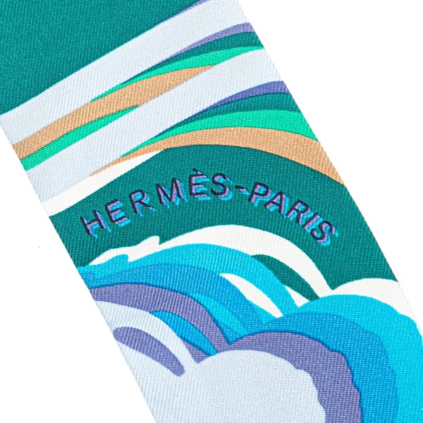 Pre-owned Hermès Brides de Gala Shadow Silk Twilly Scarf Blue