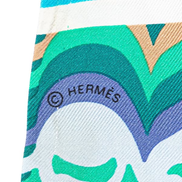 Pre-owned Hermès Brides de Gala Shadow Silk Twilly Scarf Blue