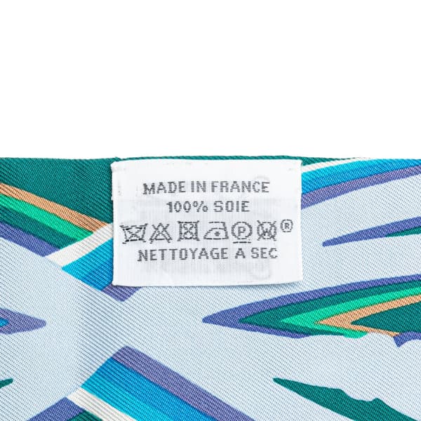 Pre-owned Hermès Brides de Gala Shadow Silk Twilly Scarf Blue