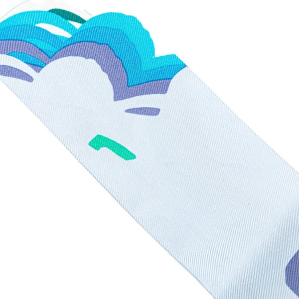 Pre-owned Hermès Brides de Gala Shadow Silk Twilly Scarf Blue