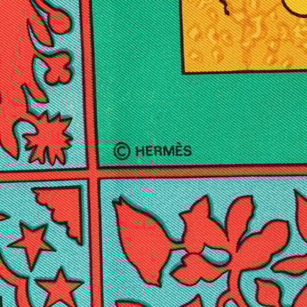 Pre-owned Hermès Early America Silk Scarf Green
