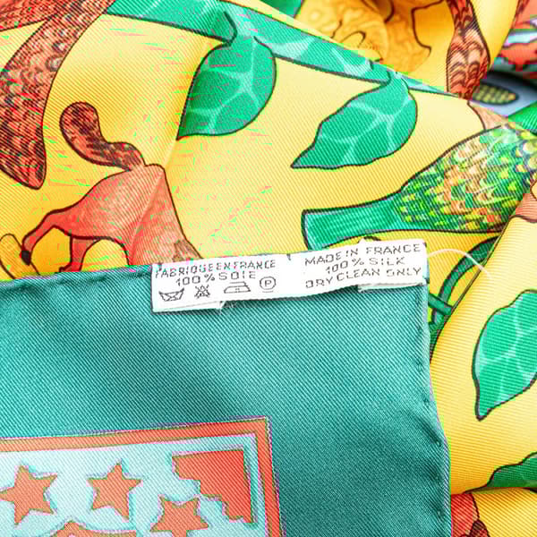Pre-owned Hermès Early America Silk Scarf Green