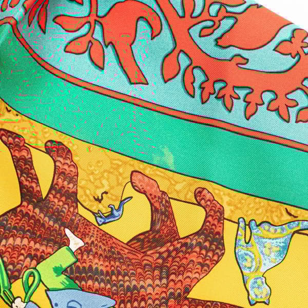 Pre-owned Hermès Early America Silk Scarf Green