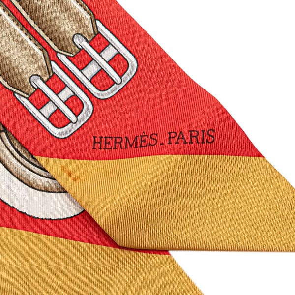Pre-owned Hermès Jumping Silk Twilly Scarf Orange