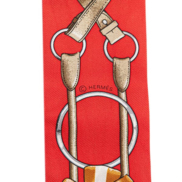 Pre-owned Hermès Jumping Silk Twilly Scarf Orange