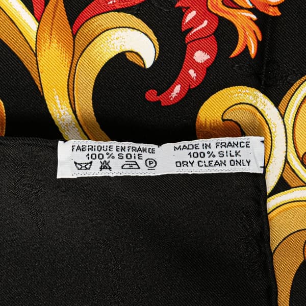 Pre-owned Hermès Orgauphone et Autres Mecaniques Silk Scarf Black