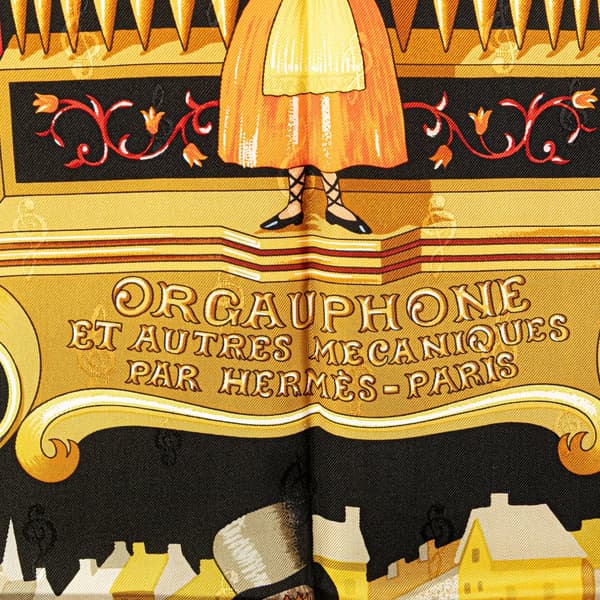 Pre-owned Hermès Orgauphone et Autres Mecaniques Silk Scarf Black