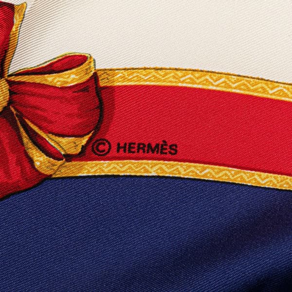 Pre-owned Hermès Ecole Francaise d'Equitation Silk Scarf Blue