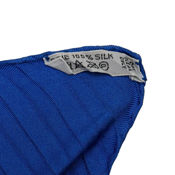 Pre-owned Hermès Les Rubans du Cheval Pleated Silk Scarf Blue