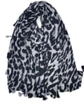 Miniatyrbild 1 av 2: Agélii Fashion - Leopardmönstrad scarf med tofsar - flera färgval