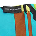 Miniatyrbild 4 av 5: Pre-owned Hermès Ex Libris En Camouflage Silk Twilly Scarf Blue