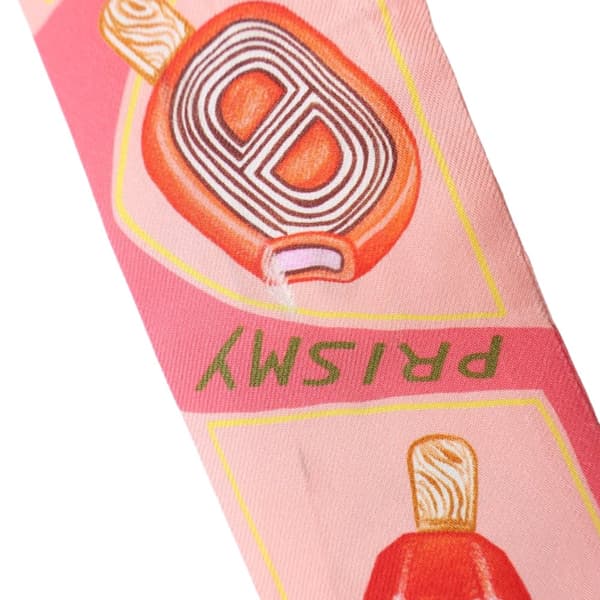 Pre-owned Hermès Funny Ice Cream Silk Twilly Scarf Pink