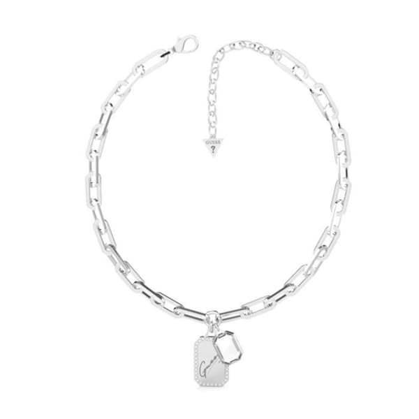 Scarf Guess the Women Crystal Tag Jubn01126Jwrt-U Stainless Steel Two Crystal Chapa Hängen