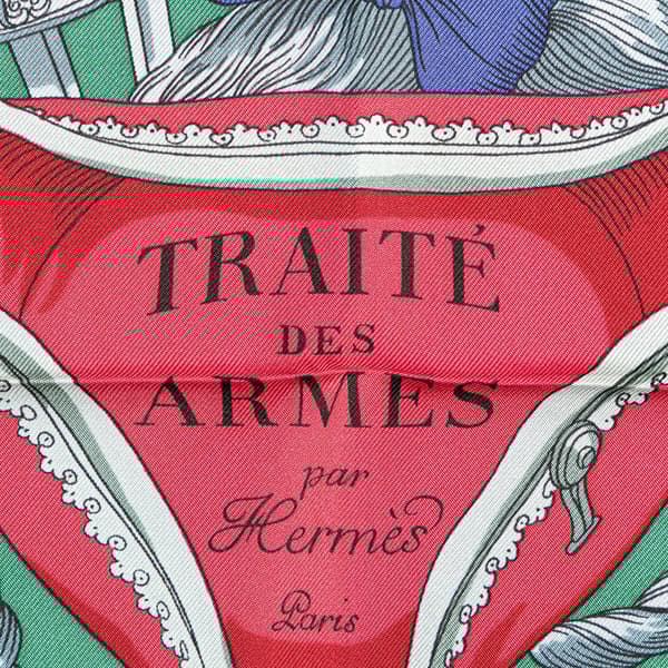 Pre-owned Hermès Traite Des Armes Silk Scarf Green