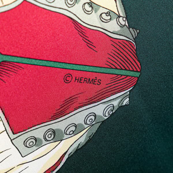 Pre-owned Hermès Traite Des Armes Silk Scarf Green