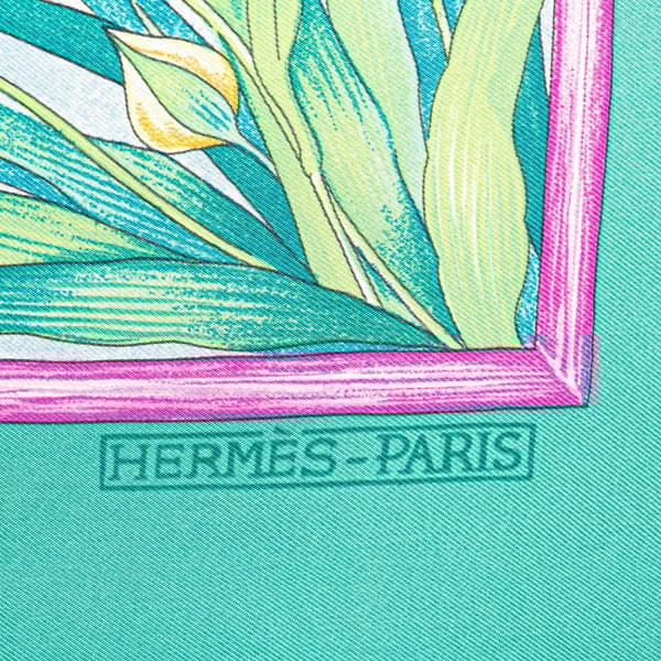 Pre-owned Hermès Giverny Silk Scarf Green