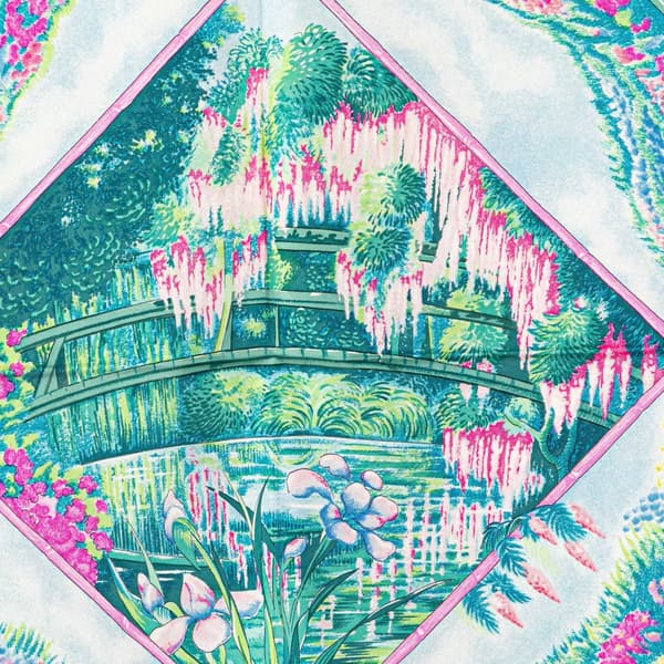 Pre-owned Hermès Giverny Silk Scarf Green