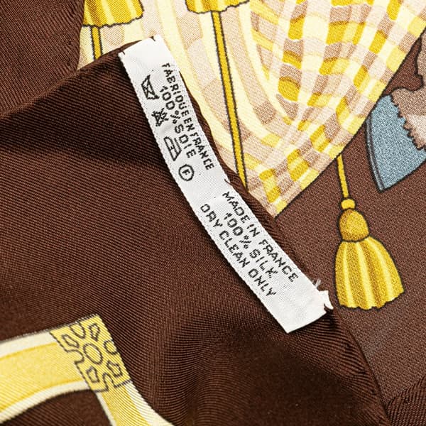 Pre-owned Hermès Les Muserolles Silk Scarf Brown