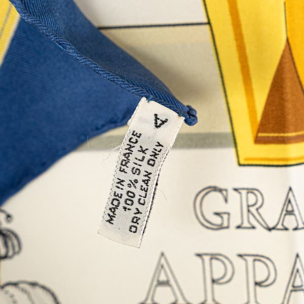 Pre-owned Hermès Grand Apparat Silk Scarf White
