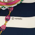 Miniatyrbillede 4 af 6: Pre-owned Hermès Parmi Les Fleurs Je Compte Les Heures Silk Scarf Blue