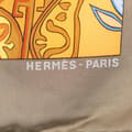Miniatyrbillede 3 af 6: Pre-owned Hermès Art des Steppes Silk Scarf Gray
