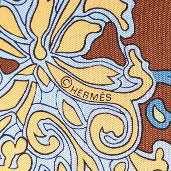 Pre-owned Hermès Art des Steppes Silk Scarf Gray
