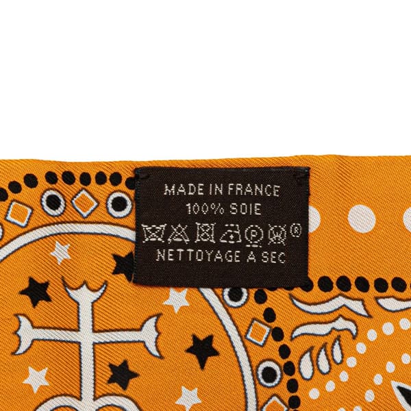 Pre-owned Hermès Entre Ciel Et Mer Bandana Silk Twilly Scarf Orange