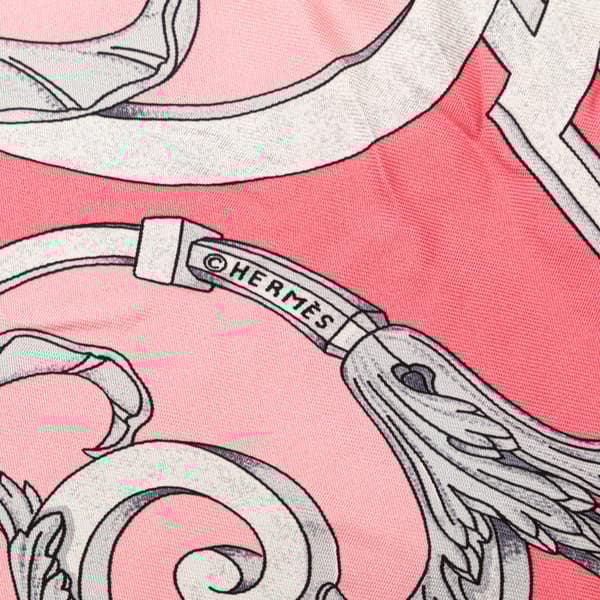 Pre-owned Hermès Les Tuileries Silk Scarf Pink