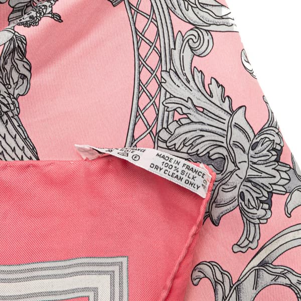 Pre-owned Hermès Les Tuileries Silk Scarf Pink