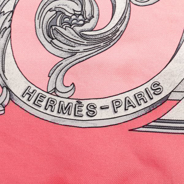 Pre-owned Hermès Les Tuileries Silk Scarf Pink