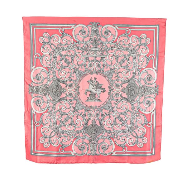 Pre-owned Hermès Les Tuileries Silk Scarf Pink