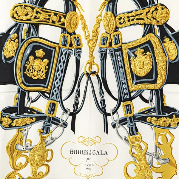 Pre-owned Hermès Brides de Gala Silk Scarf Black