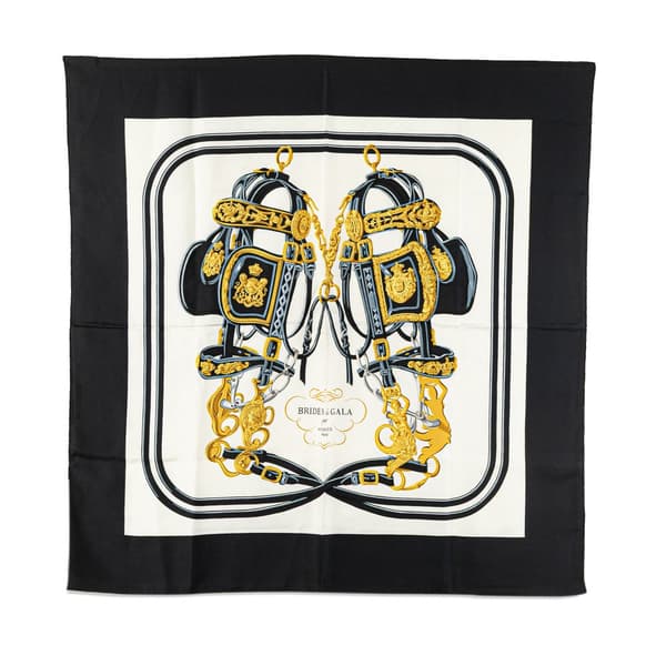 Pre-owned Hermès Brides de Gala Silk Scarf Black