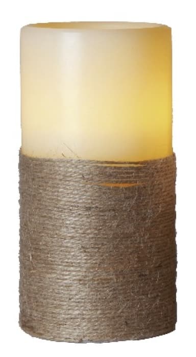 Vaxljus Lina 15cm med timer, Vit
