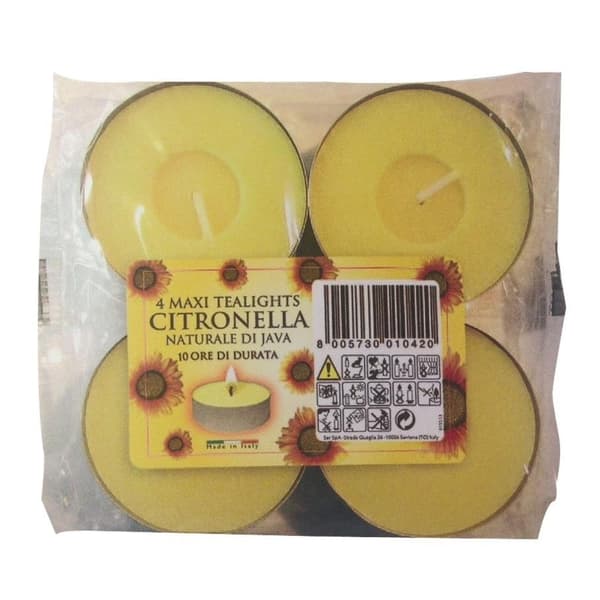Prices Candles Citronella Maxi Tealights (pakke med 4) Yellow One Size