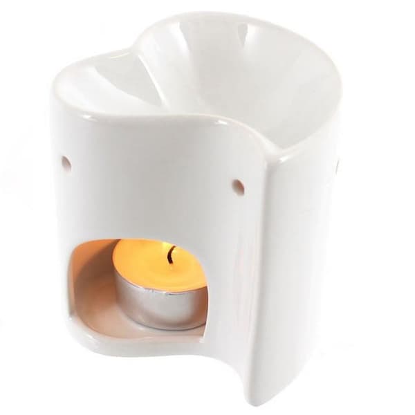 Something Different White Heart Ceramic Oil Burner Multicolour One Size