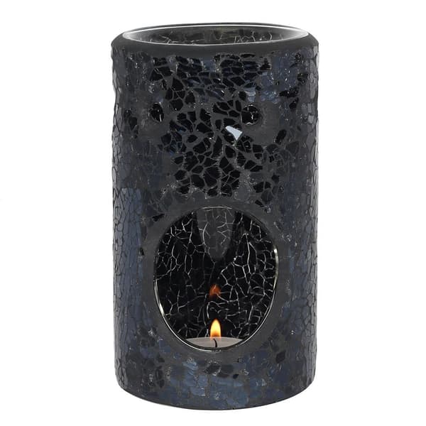 Something Different Crackle-Effect Pillar Oil Burner Black One Size