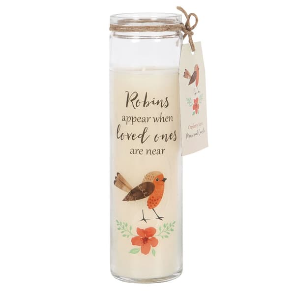 Something Different Robins Appear Cranberry Scented Candle White One Size